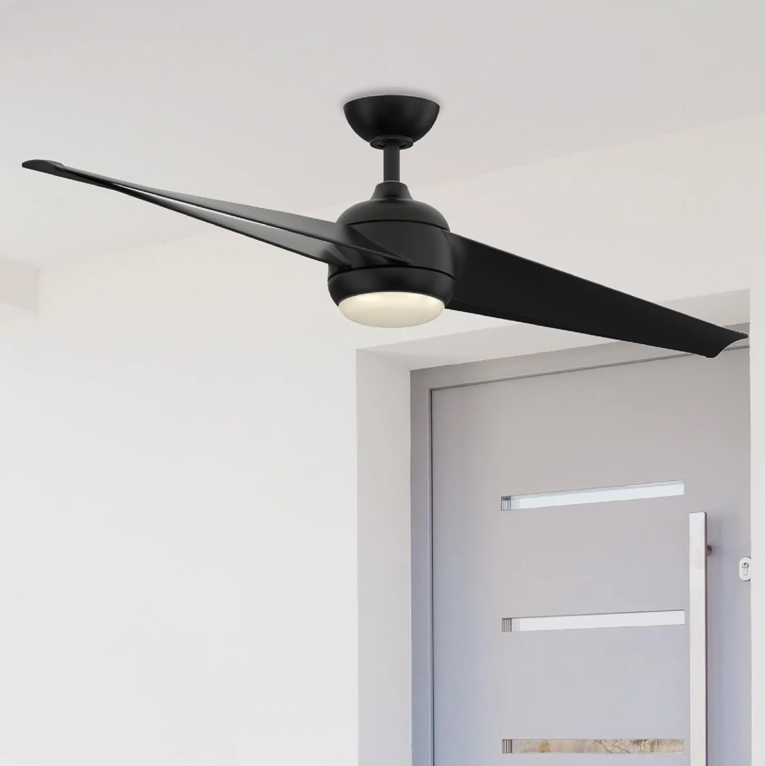 TwoFold 60 inch Indoor/Outdoor Ceiling Fan with LED Light Kit - Black
