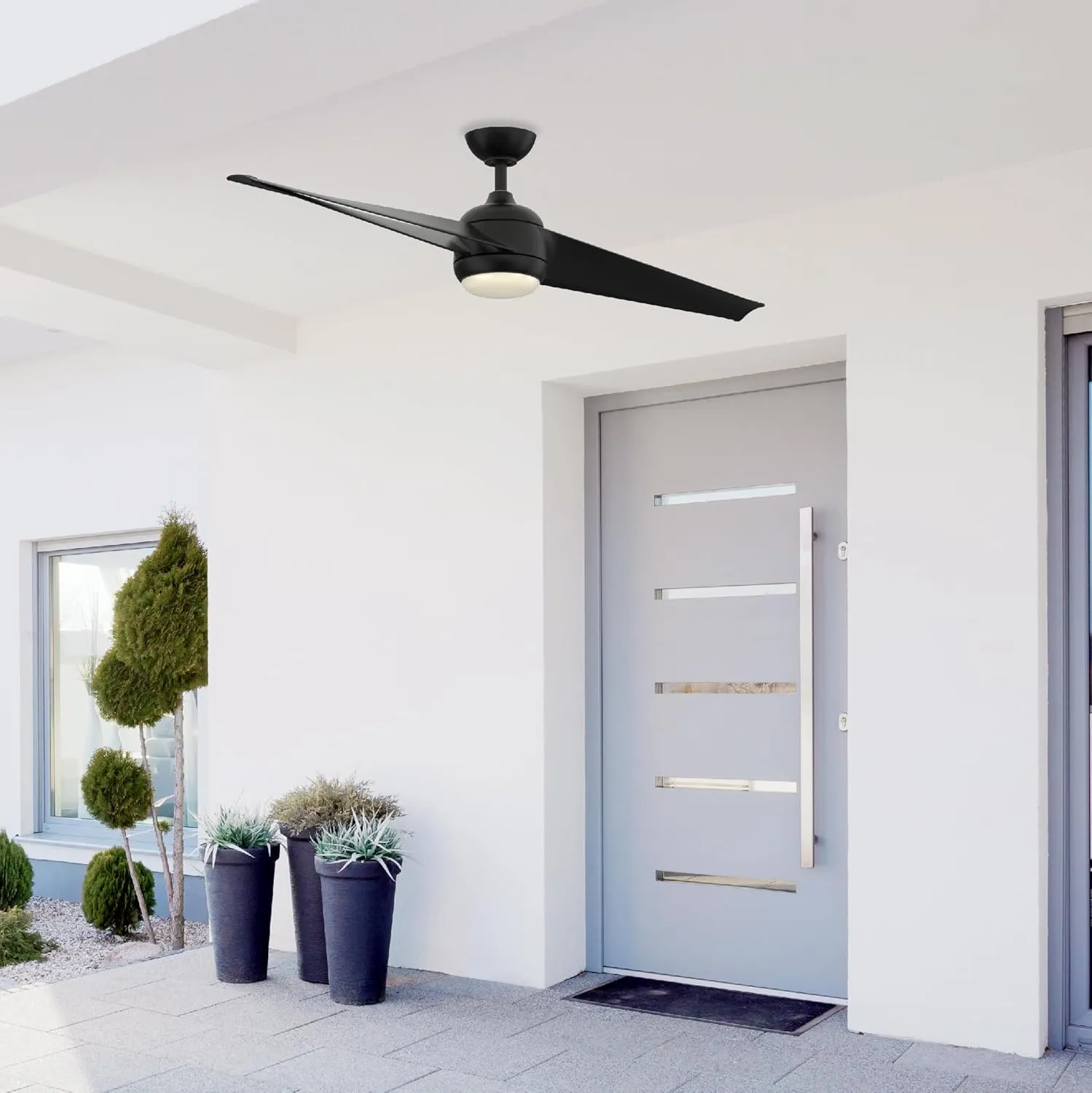 TwoFold 60 inch Indoor/Outdoor Ceiling Fan with LED Light Kit - Black