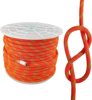 UIAA Static Climbing Rope 11mm, 60M(200FT) Nylon Kernmantle Rappelling Rope for Survival Rescue Cord Rock Mountaineering Climbing Hauling