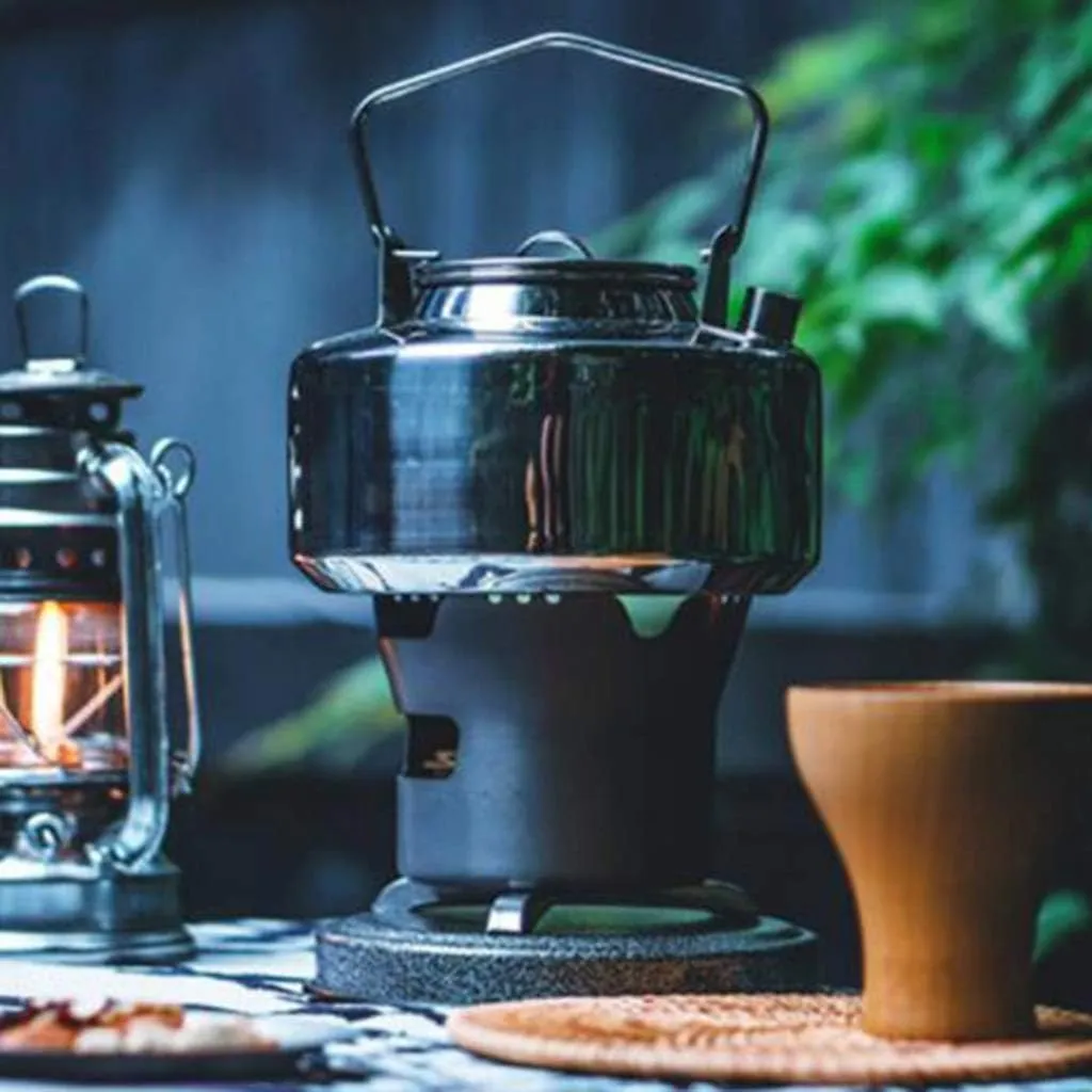 Ultralight Outdoors 304 Stainless Steel Kettle Portable Camping Cookware Set for Cooking Backpacking Picnic Fishing Pots & Pans