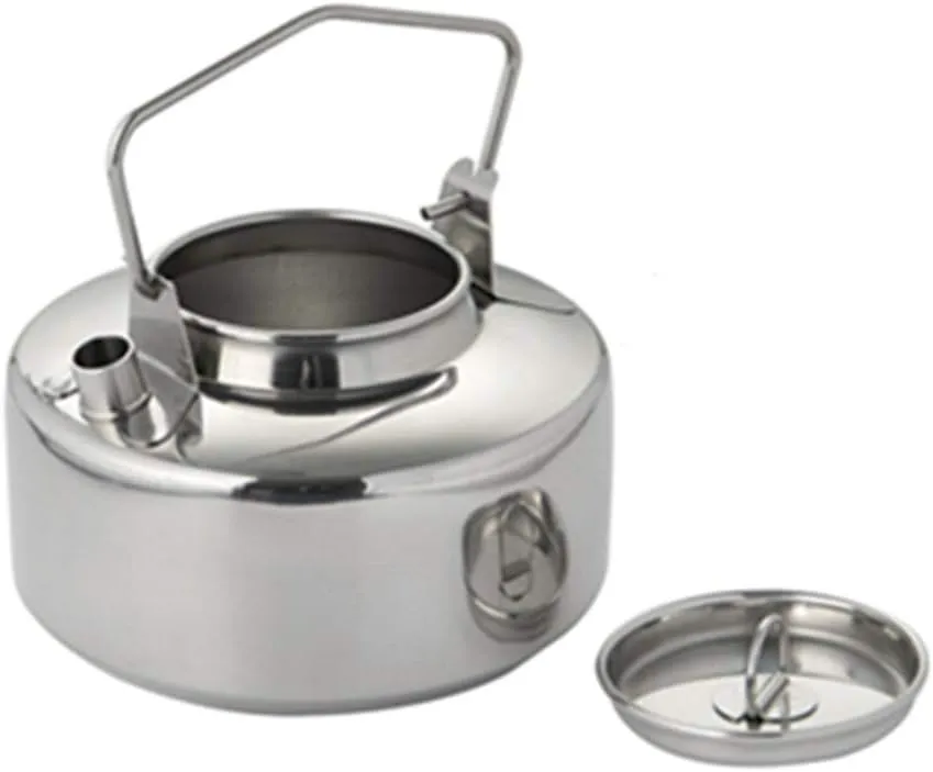 Ultralight Outdoors 304 Stainless Steel Kettle Portable Camping Cookware Set for Cooking Backpacking Picnic Fishing Pots & Pans