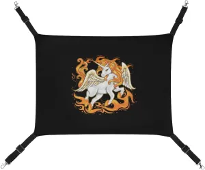 Unicorn on Fire Hanging Cat Bed Soft Breathable Pet Hammock for Cage Pet Sleeper for Kitten Ferret Puppy Rabbit