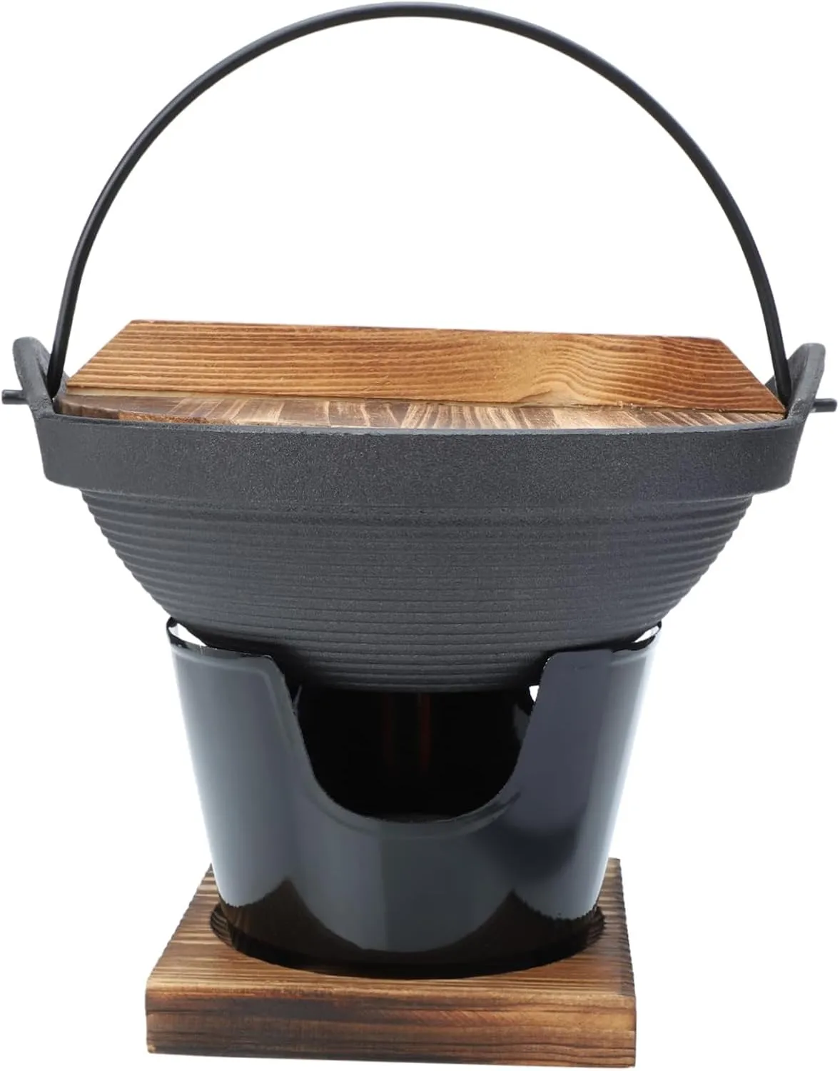 Unomor 1set Japanese-style Cast Iron Sukiyaki Pot Stockpot Non-stick Cooking Utensil Heat Retaining Boiler for Kitchen for Home Cooking Outdoor Use