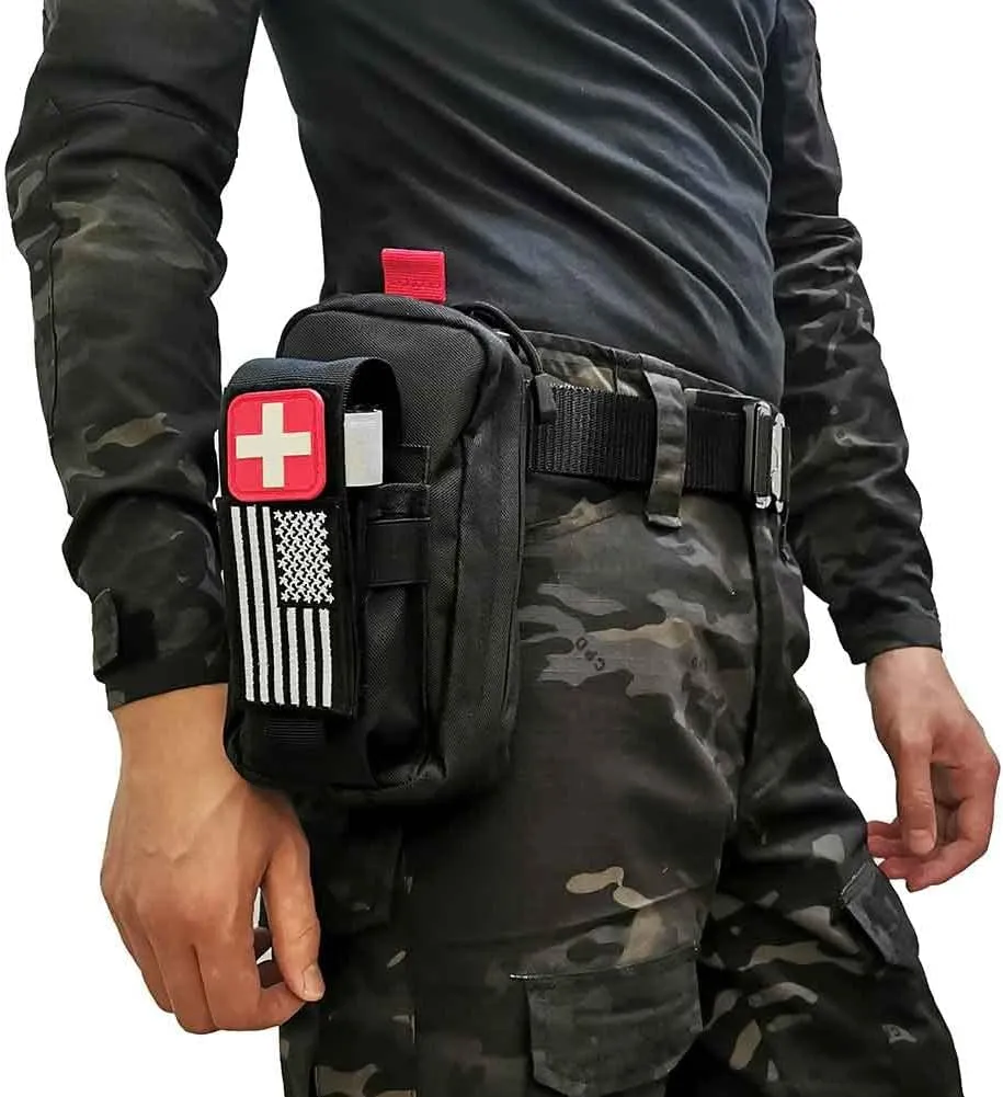 Upgrade 1000D Laser Cut Ifak Pouch Molle, Tactical Molle EMT Belt First Aid Pouches for Backpack Belt