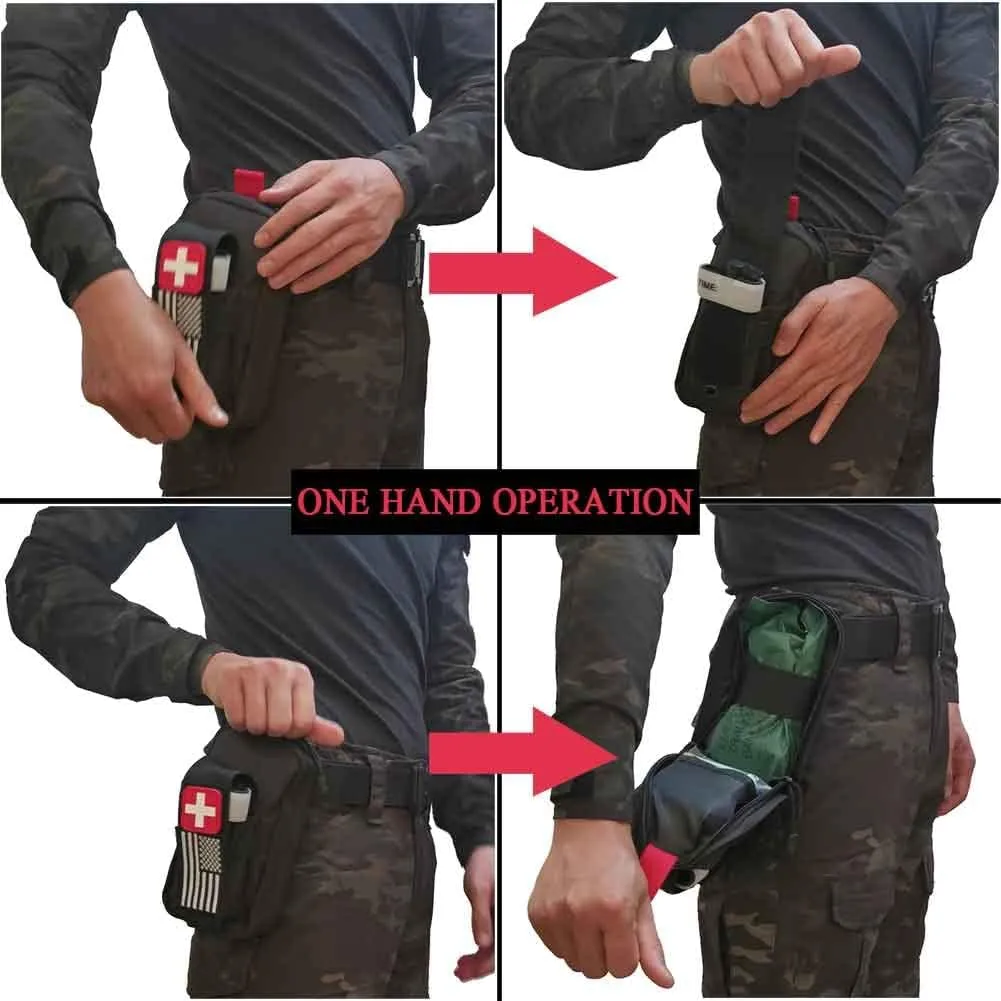 Upgrade 1000D Laser Cut Ifak Pouch Molle, Tactical Molle EMT Belt First Aid Pouches for Backpack Belt