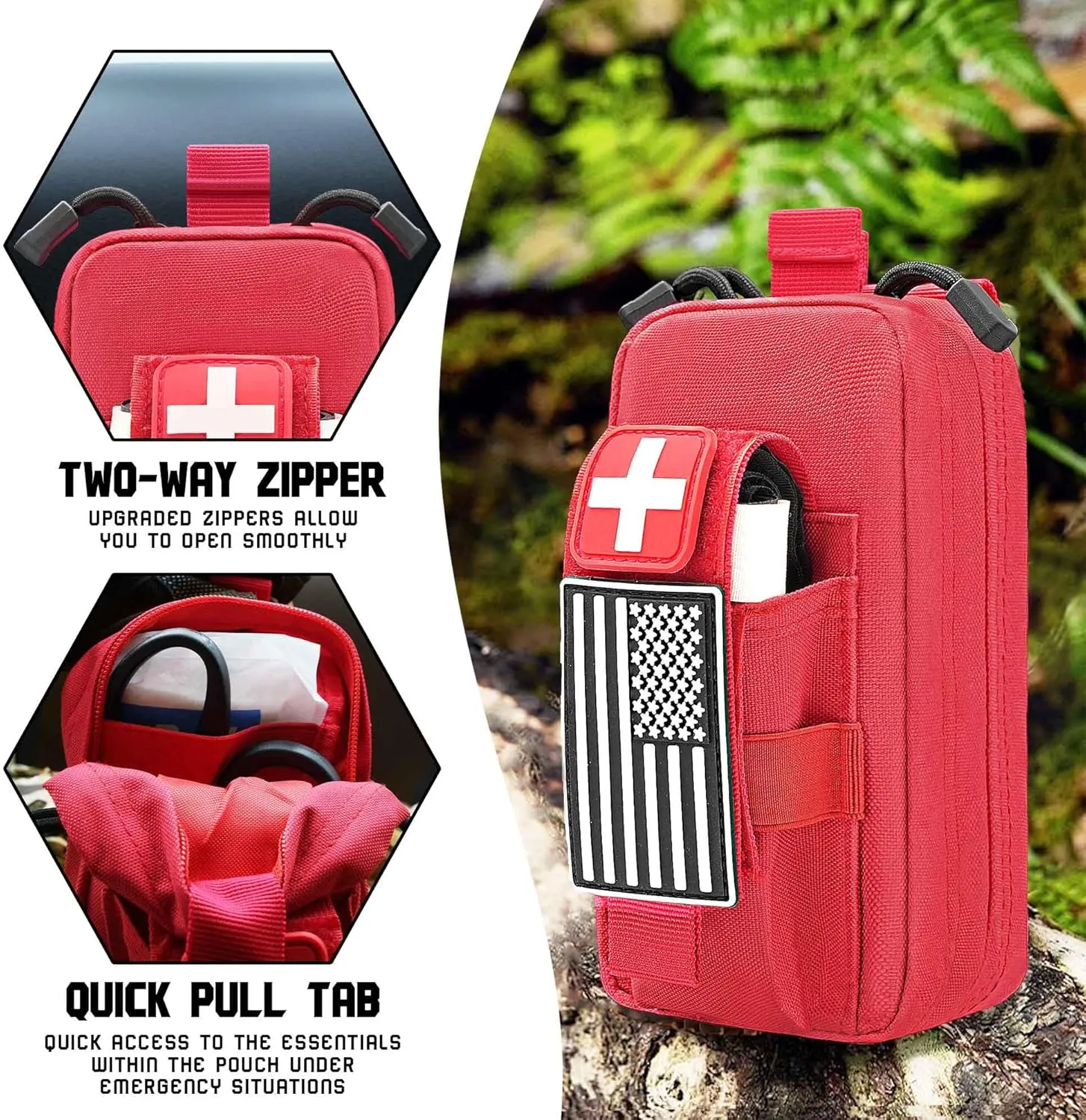 Upgrade 1000D Laser Cut Ifak Pouch Molle, Tactical Molle EMT Belt First Aid Pouches for Backpack Belt