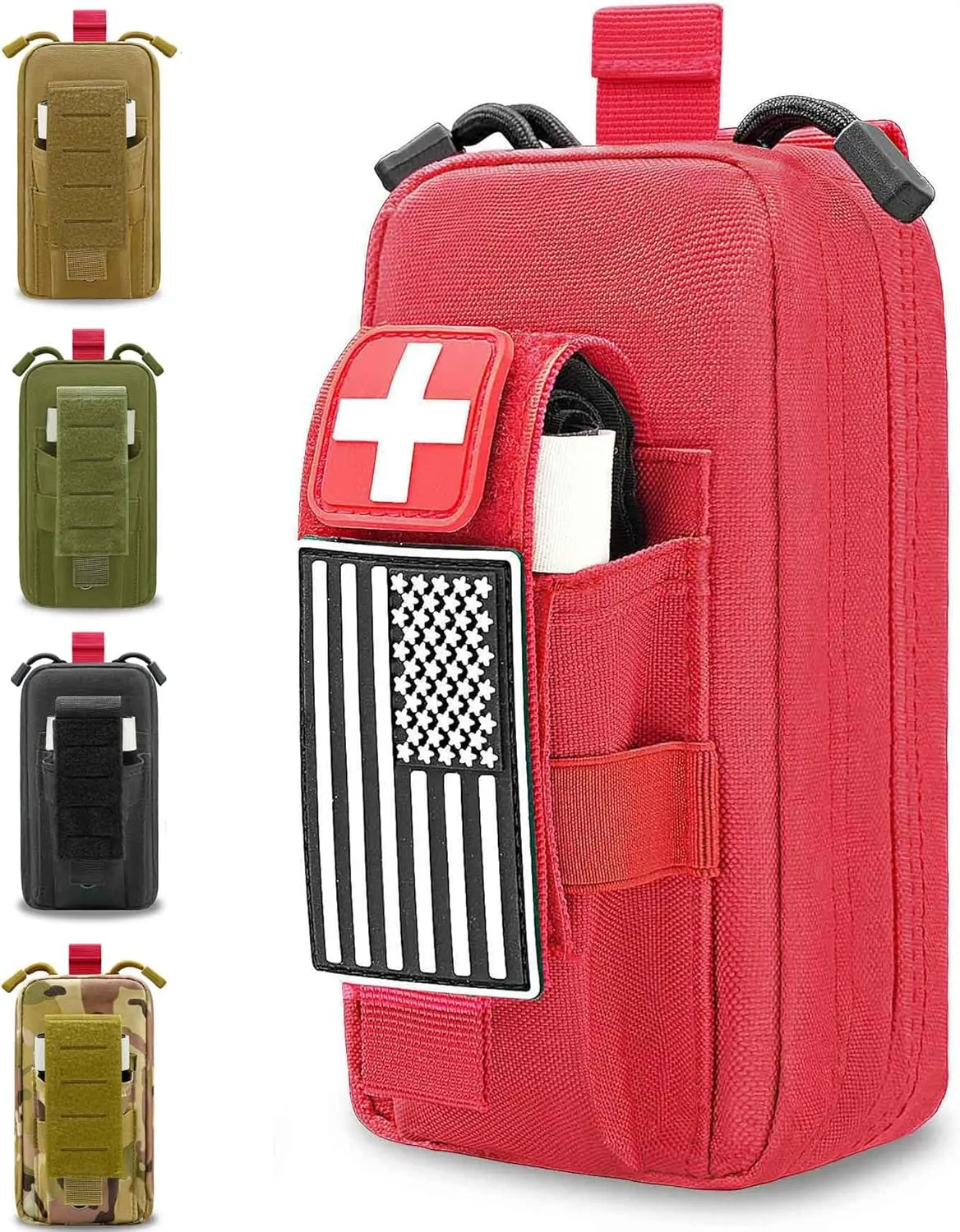 Upgrade 1000D Laser Cut Ifak Pouch Molle, Tactical Molle EMT Belt First Aid Pouches for Backpack Belt