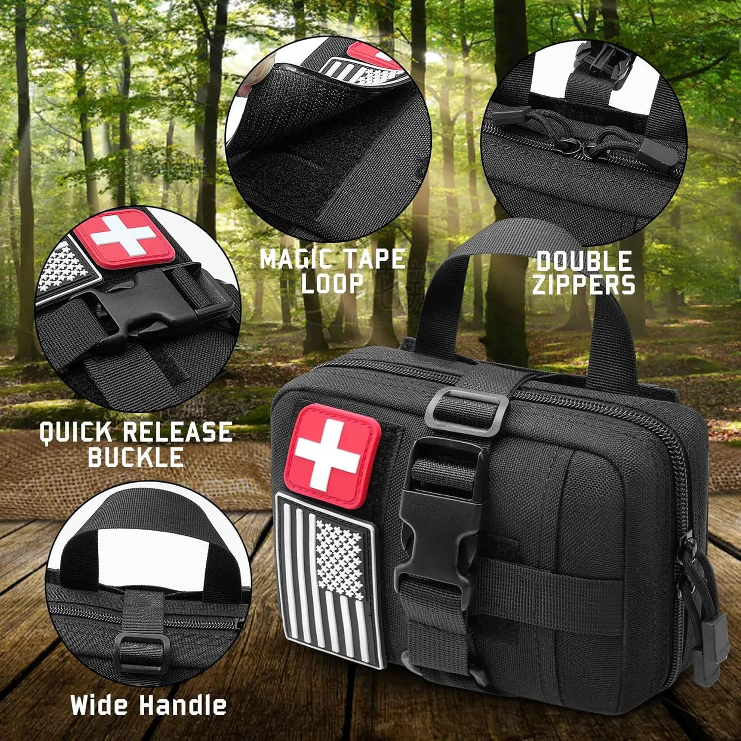 Upgrade Molle Rip Away Ifak Pouch, Tactical Small Belt First Aid Pouch Medical Utility EMT Pouch Only