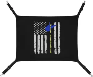 US Flag West Virginia State Cat Hanging Hammock Soft Breathable Pet Cage Dog Hammock with Adjustable Straps and Metal Hooks, style, 202403255