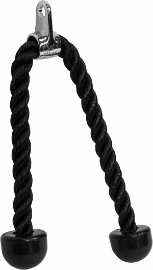 Valor Fitness Cable Machine Attachments - Tricep Rope, V-Bar, Single D-Handle, Rotating Straight Bar, Ankle Strap, Ab Crunch Harness, Triangle Chest Pull for Home Gym Equipment