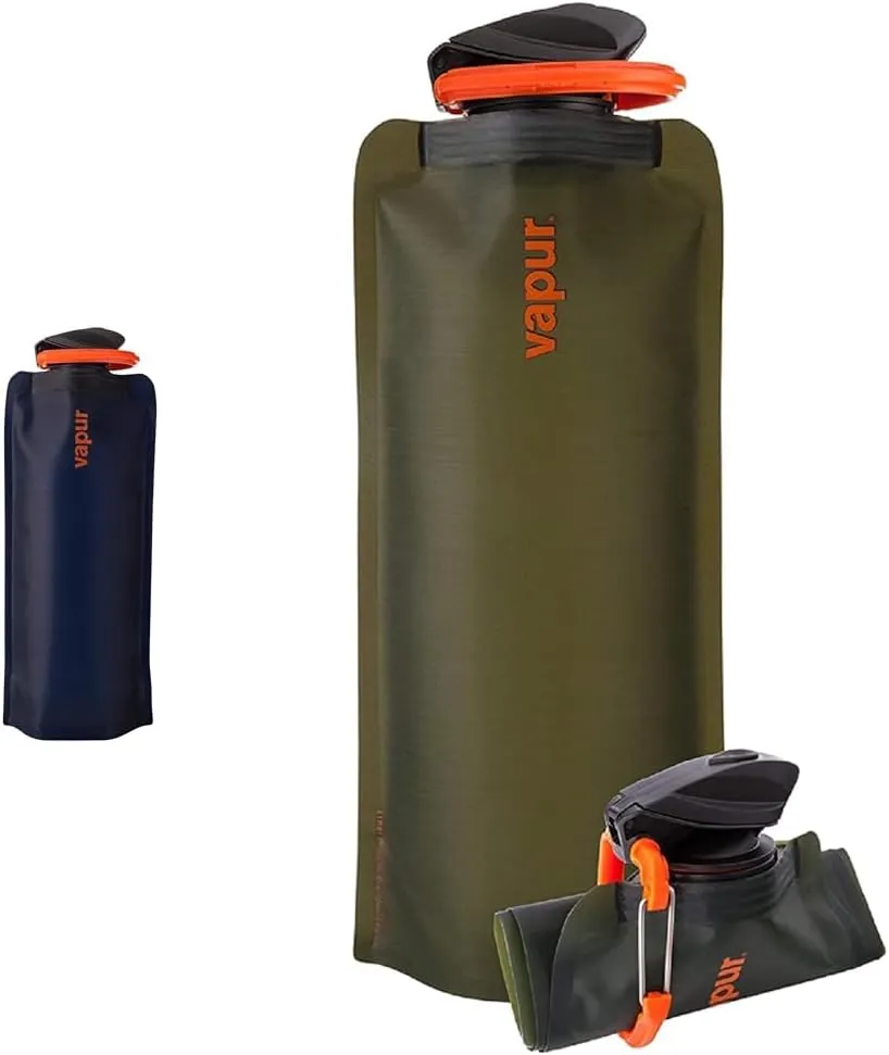 Vapur Flexible, Collapsible Wide Mouth Anti-Bottle with Detachable Carabiner, 23 Ounce