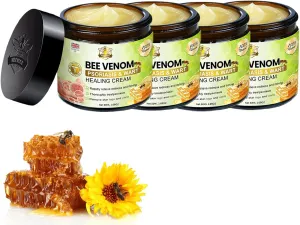 Velisse Bee Venom Skin Cream, 2024 New Bee Venom Psoriasis Cream, Velisse Professional Bee Venom Correcting Cream for All Skin Types (4 Bottle)