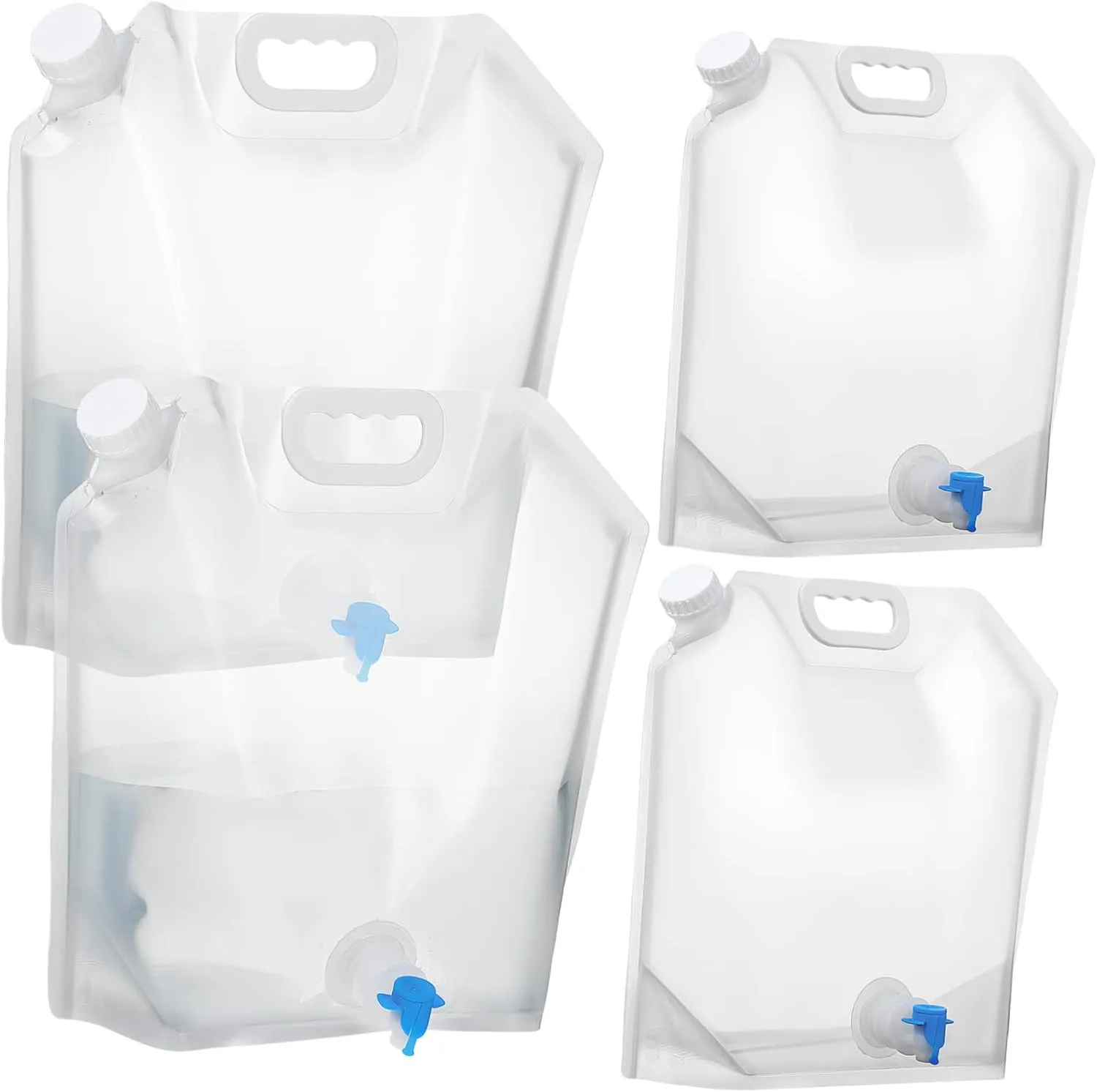 VICASKY 4 Pack Collapsible Camping Water Jugs with Spout Portable Foldable Water Bottles for Hiking