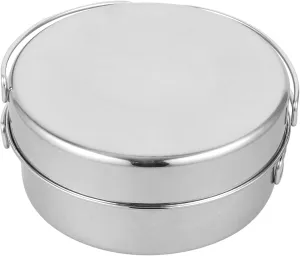 VICASKY Camping Cooking Supplies 2-3 Person Stainless Steel Pot Set Long Handle Pan for Outdoor Cooking Hiking Picnics