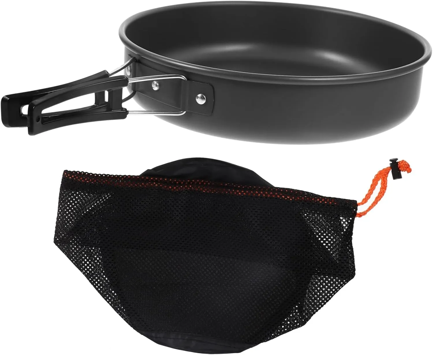 VICASKY Portable Frying Pan Mesh Bag Set Camping Cookware Mess Nonstick Griddle Pan for Outdoor BBQ