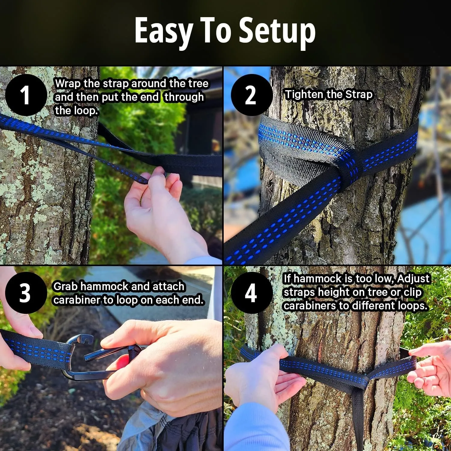 Vigel Camping Hammock - XL Double Hammock 500 Lb Capacity - Durable Portable Tree Hammock - Hammocks for Outside - Camping Accessories for Outdoor, Travel, Hiking