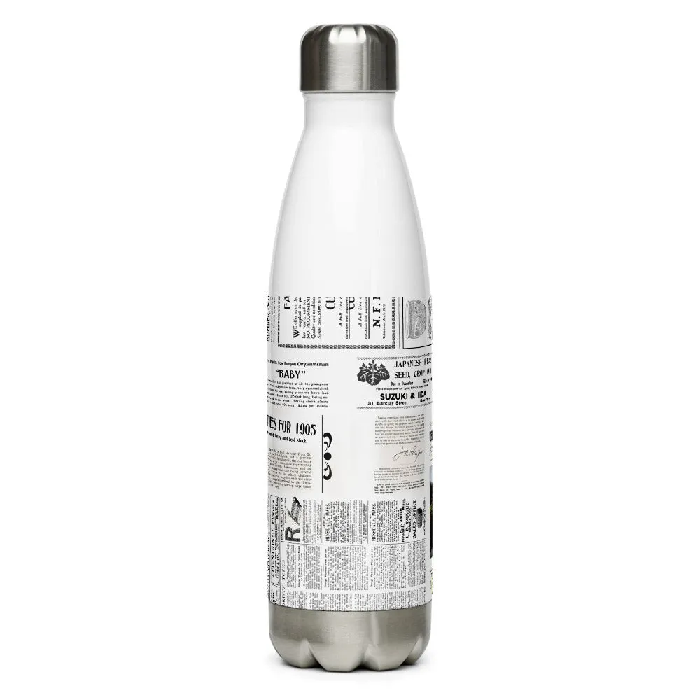 Vintage Horticulture Magazine Stainless Steel Water Bottle
