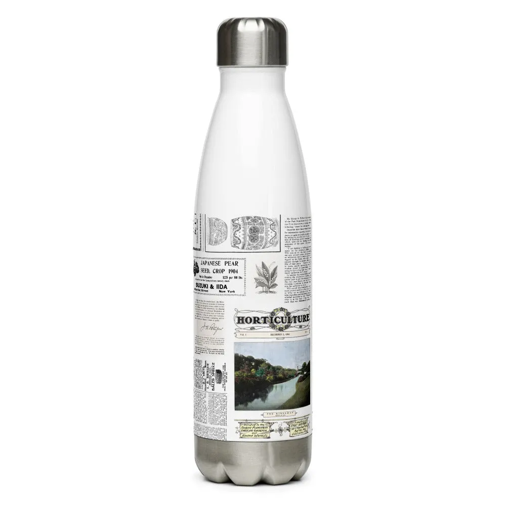 Vintage Horticulture Magazine Stainless Steel Water Bottle