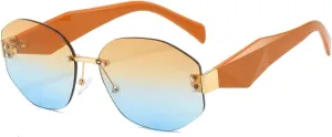 Vintage Rimless Sunglasses Women Men Fashion Trends Sun Glasses Outdoor Drive Shades Uv400