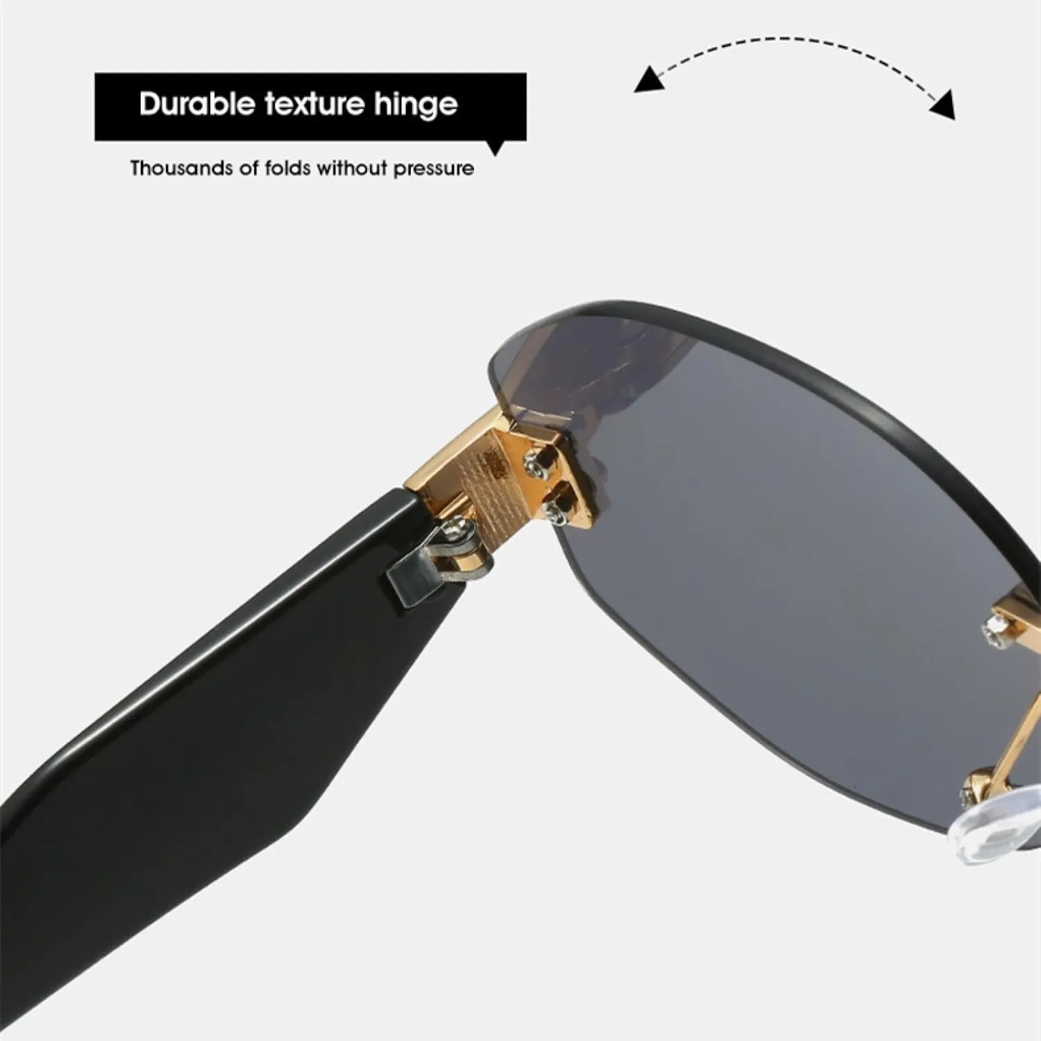 Vintage Rimless Sunglasses Women Men Fashion Trends Sun Glasses Outdoor Drive Shades Uv400