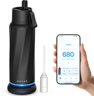 Vita Smart Water Bottle with Reminder to Drink Water, BPA-Free Vacuum Insulated Water Bottles with Filter & Straw, Bluetooth Intake Water Tracking Bottle, Ideal for Gift (18 oz)