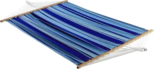 Vivere Double Soft Cotton Hammock with Durable Polyester Ropes - 450 lb Capacity