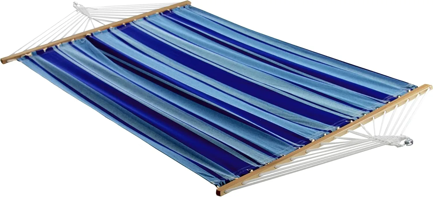 Vivere Double Soft Cotton Hammock with Durable Polyester Ropes - 450 lb Capacity