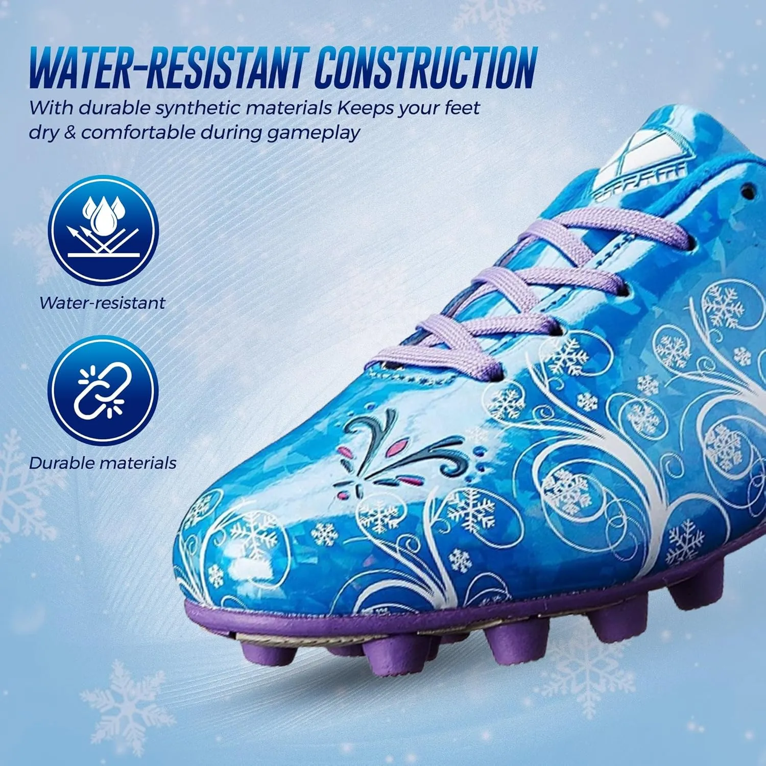 Vizari Frost Firm Ground Soccer Cleats for Girls, Boys & Youth | Athletic Lightweight FG Football Shoes for Kids & Toddlers | Outdoor Training Play