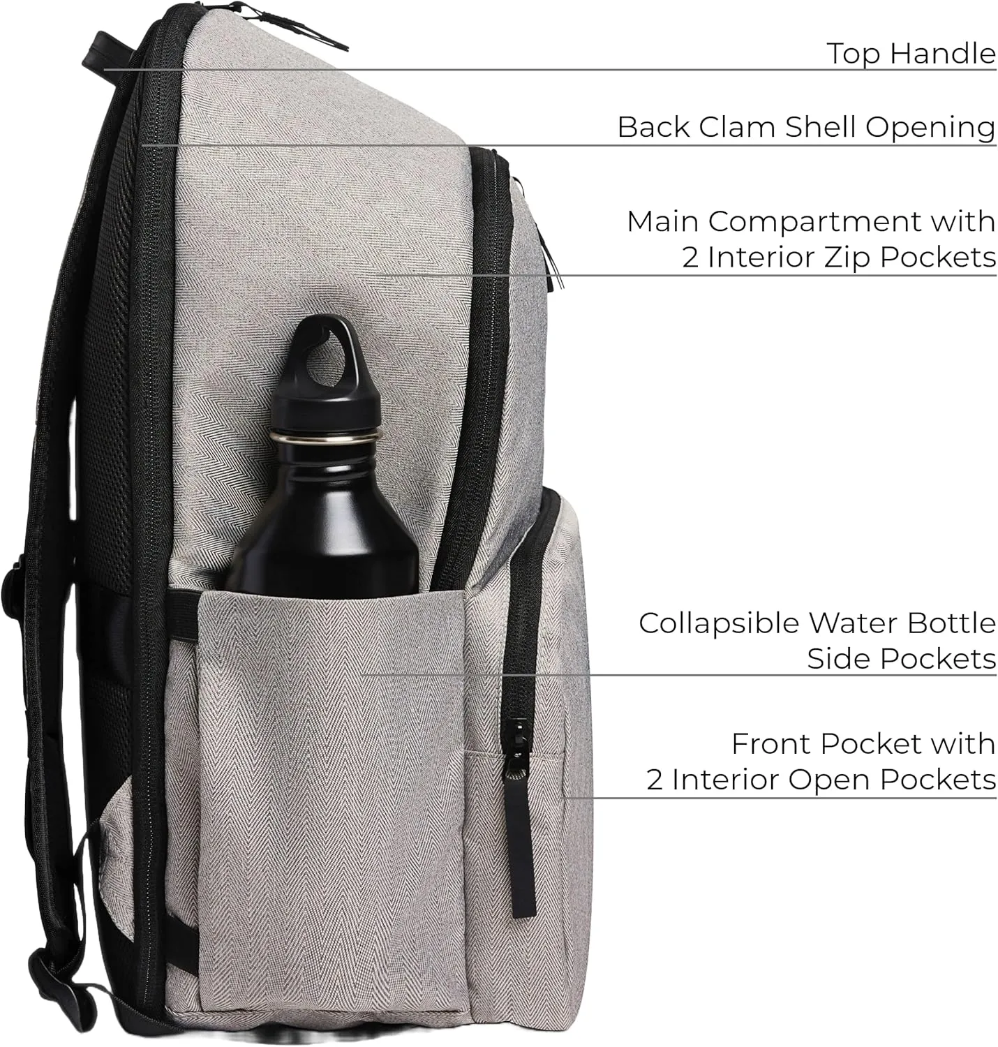 VOORAY 25L 2nd Avenue Backpack, Large - Travel, Gym & Sports Backpack, Herringbone