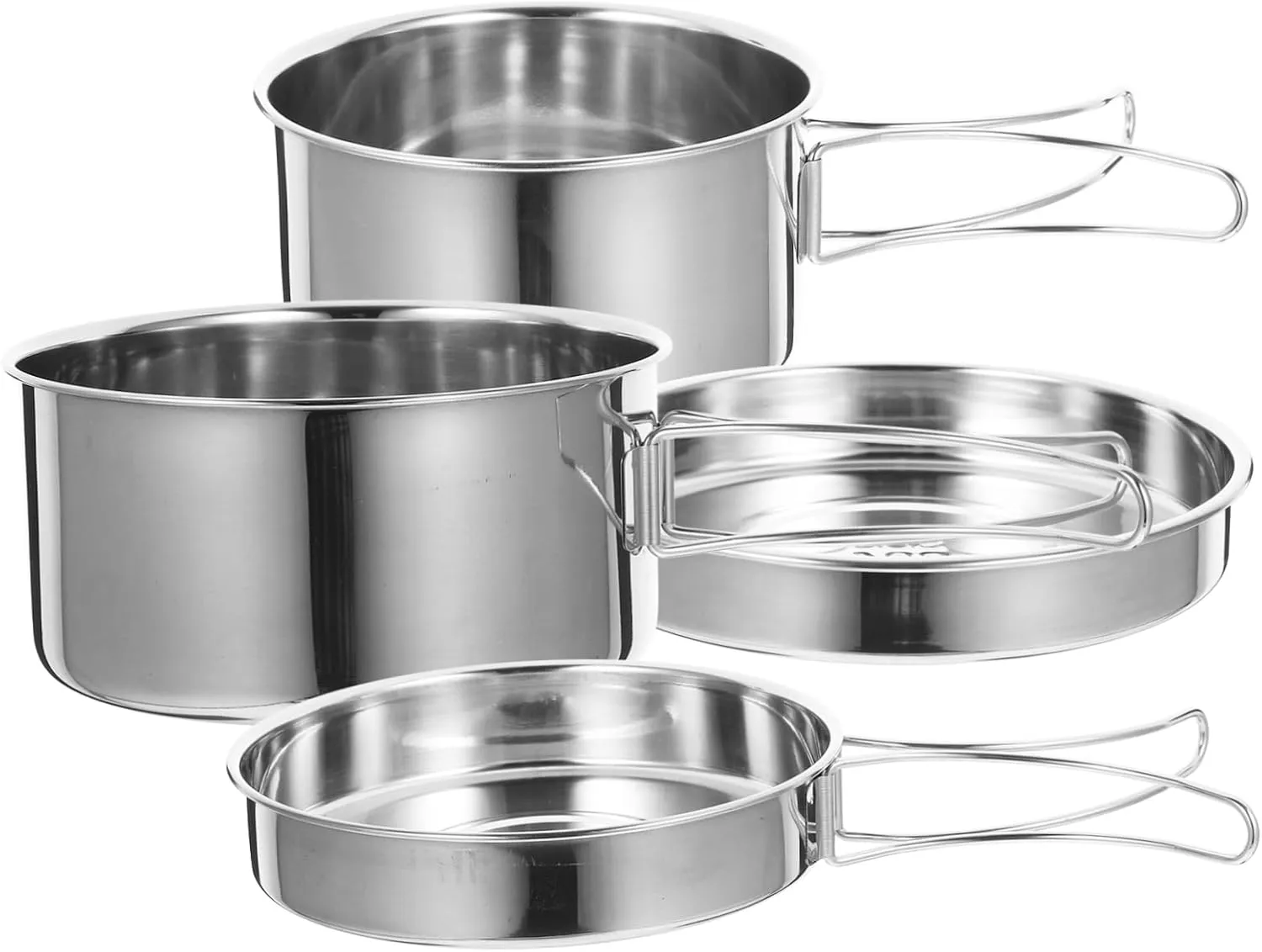 Wakauto Combination Camping Cookware Stainless Steel Pot Set Compact and Practical Adventure