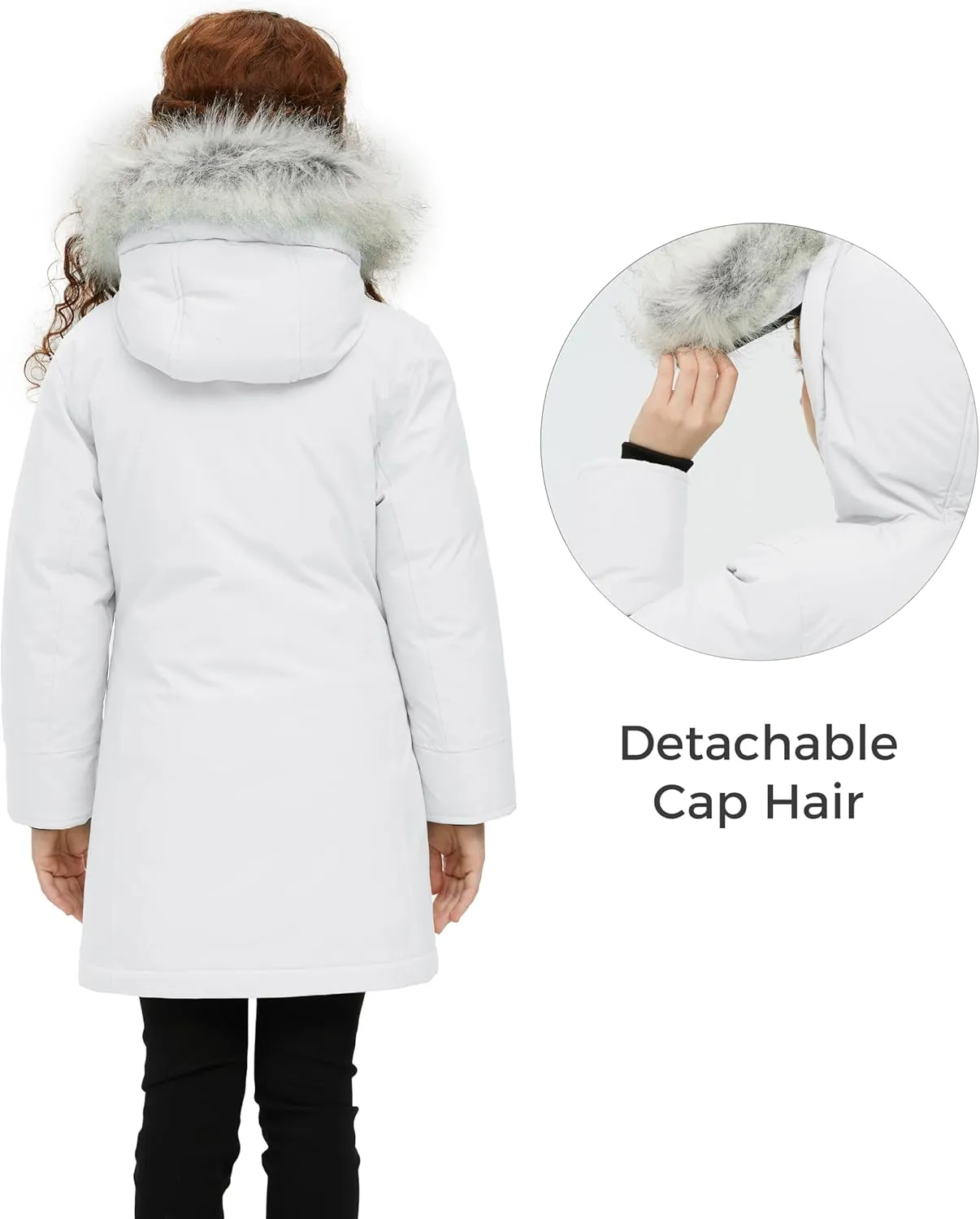 Wantdo Girl's Winter Coat Warm Windproof Insulated Hiking Warm Long Sleeve Puffer Outdoor Running Fall Jacket with Hood