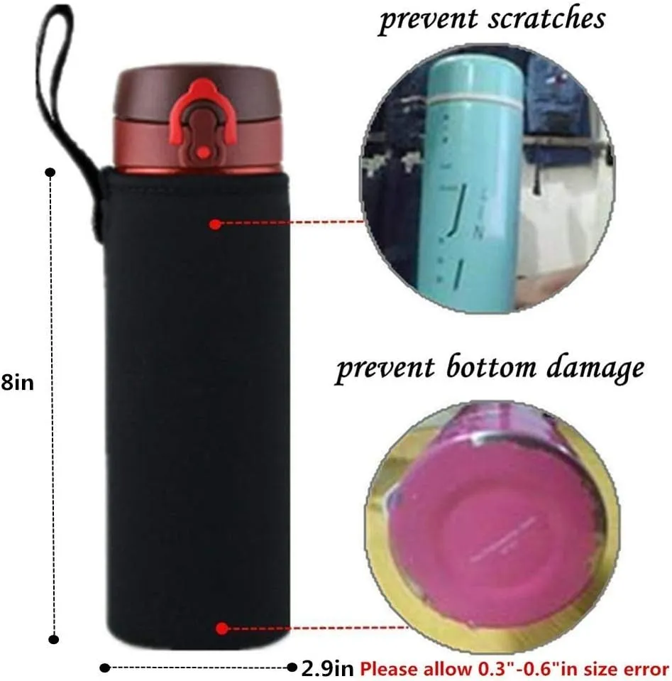 Water Bottle Carrier 750ml, 25oz Water Bottle Cover Sleeve Neoprene Bottle Carrier Insulated Bottle Bag Case Pouch