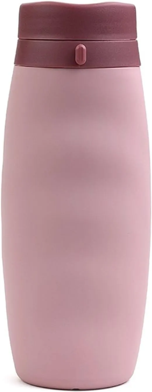 Water Bottle Portable Water Bottle Sports Water Cup Silicone Water Bottles Collapsible Travel Kettle Water Cups Folding Cup(Pink)