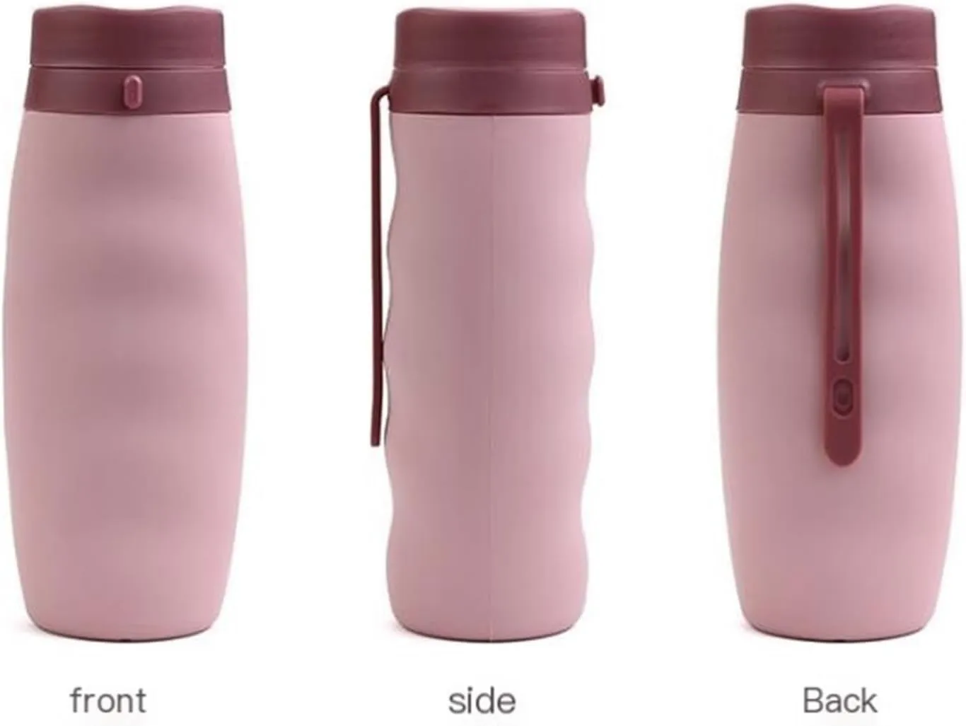 Water Bottle Portable Water Bottle Sports Water Cup Silicone Water Bottles Collapsible Travel Kettle Water Cups Folding Cup(Pink)