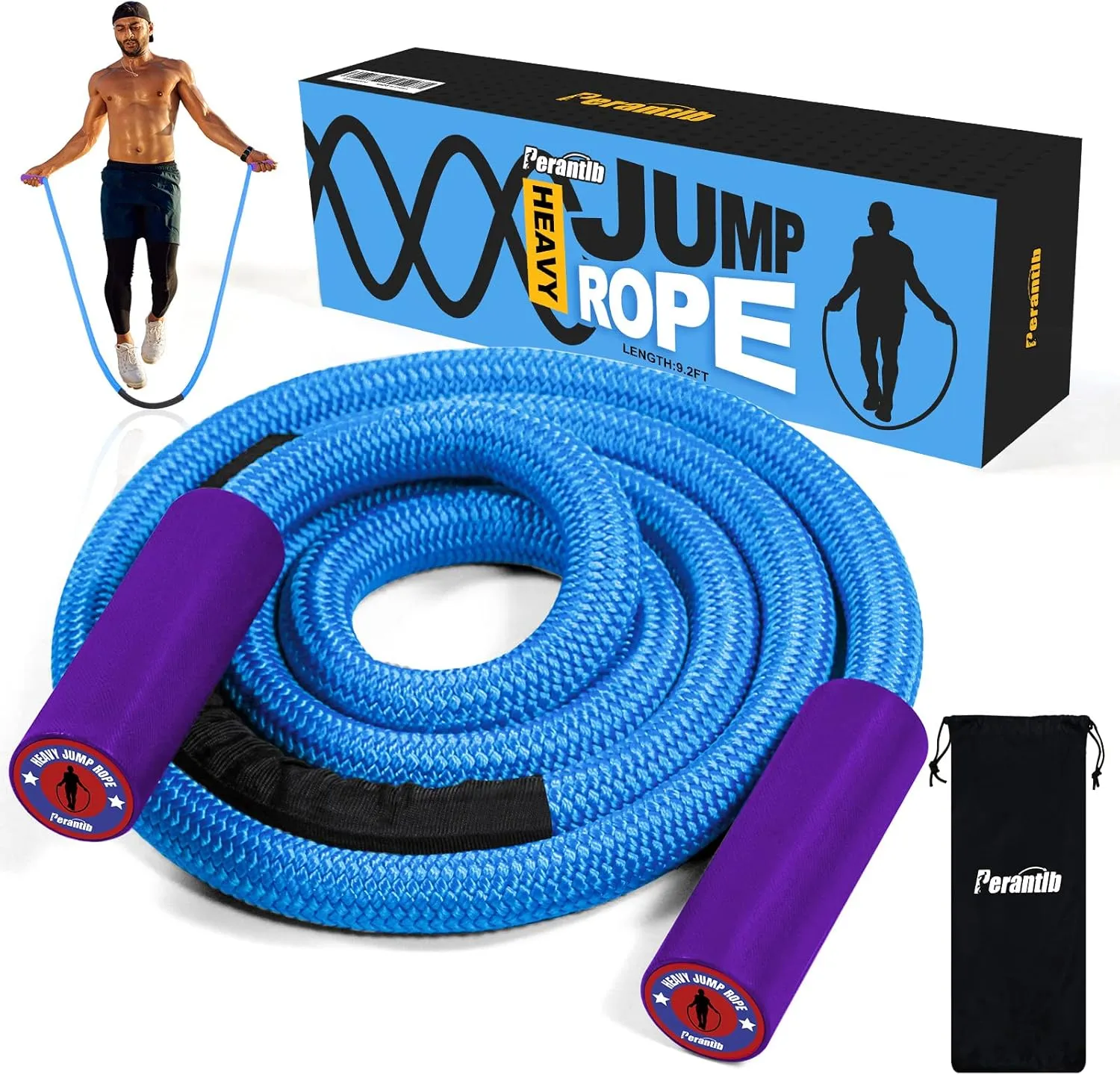 Weighted Jump Ropes with 360 Degree Rotation Handle.1 Inch 2.7LB/3LB Heavy Jump Rope for Men and Women,Jump Ropes for Fitness