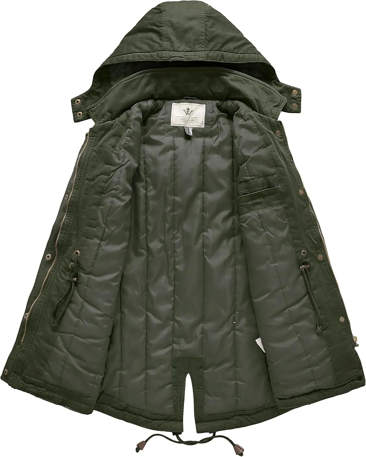 WenVen Women's Winter Thicken Cotton Coat Warm Parka Jacket with Removable Hood