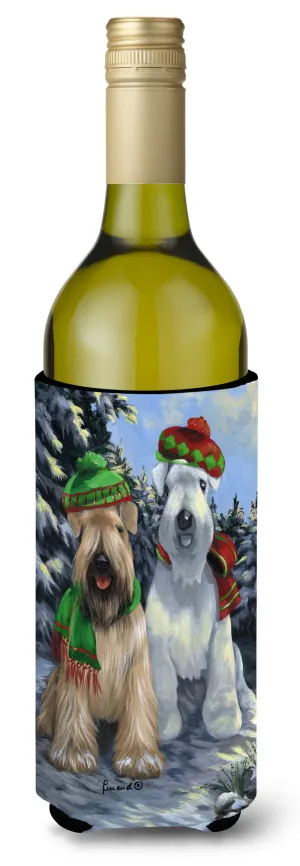 Wheaten Terrier Christmas Snowdog Wine Bottle Hugger PPP3194LITERK