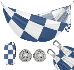 White and Blue American Plaid 330lb Capacity Outdoor Hammock with Portabl Carry Bag Backyard Hammock for Outside Patio Garden accesorios para Camping