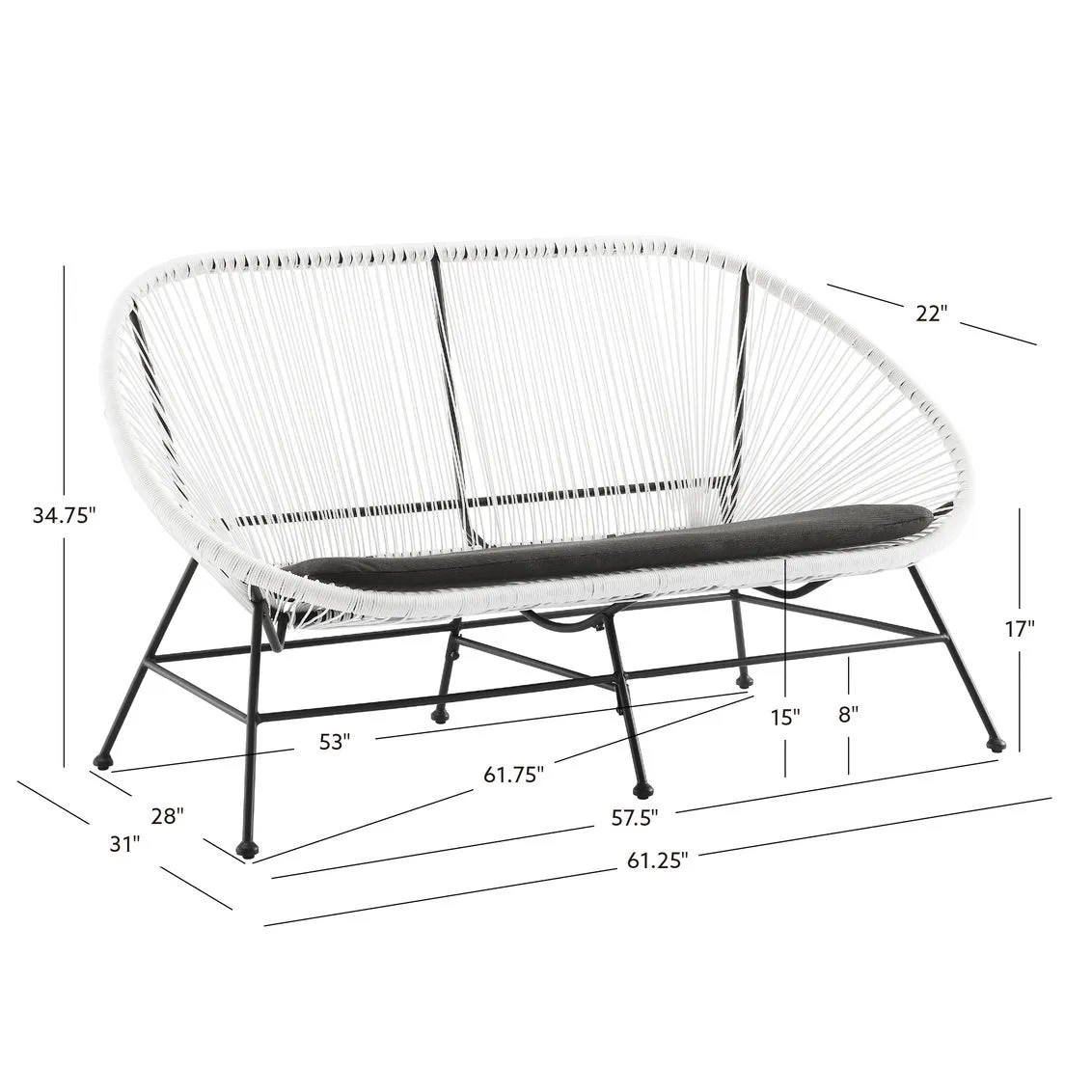 White Outdoor Loveseat- Local Pick Up or Local Delivery Only