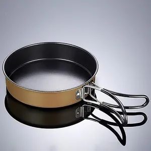 WHYATT Camping Pans, Camping Cook Set, Folding Cookset Camping and Pans Set, for Backpacking, Hiking, Picnic