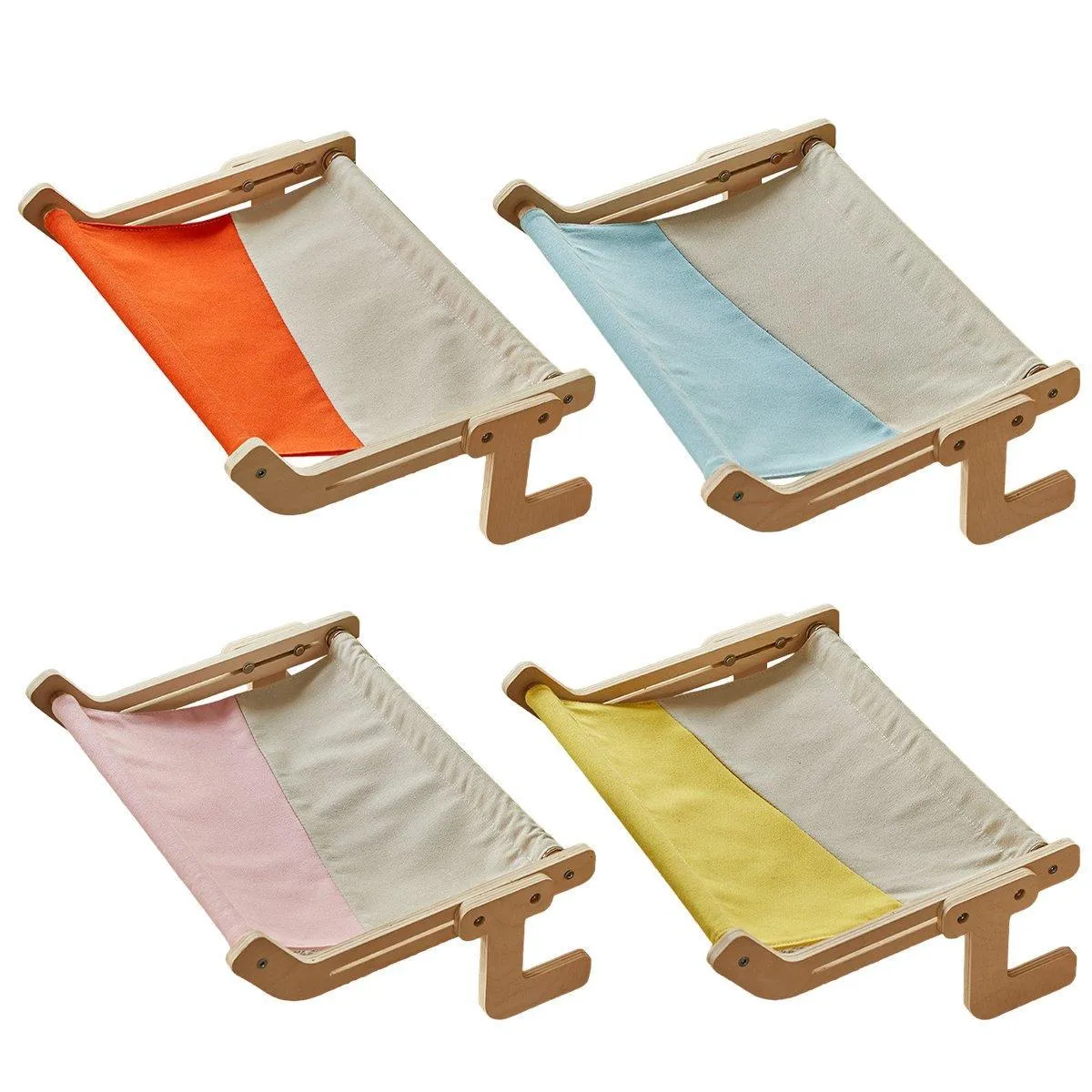 Window Hanging Cat Hammock Solid Wood Sun Bed Nest for All Seasons Durable