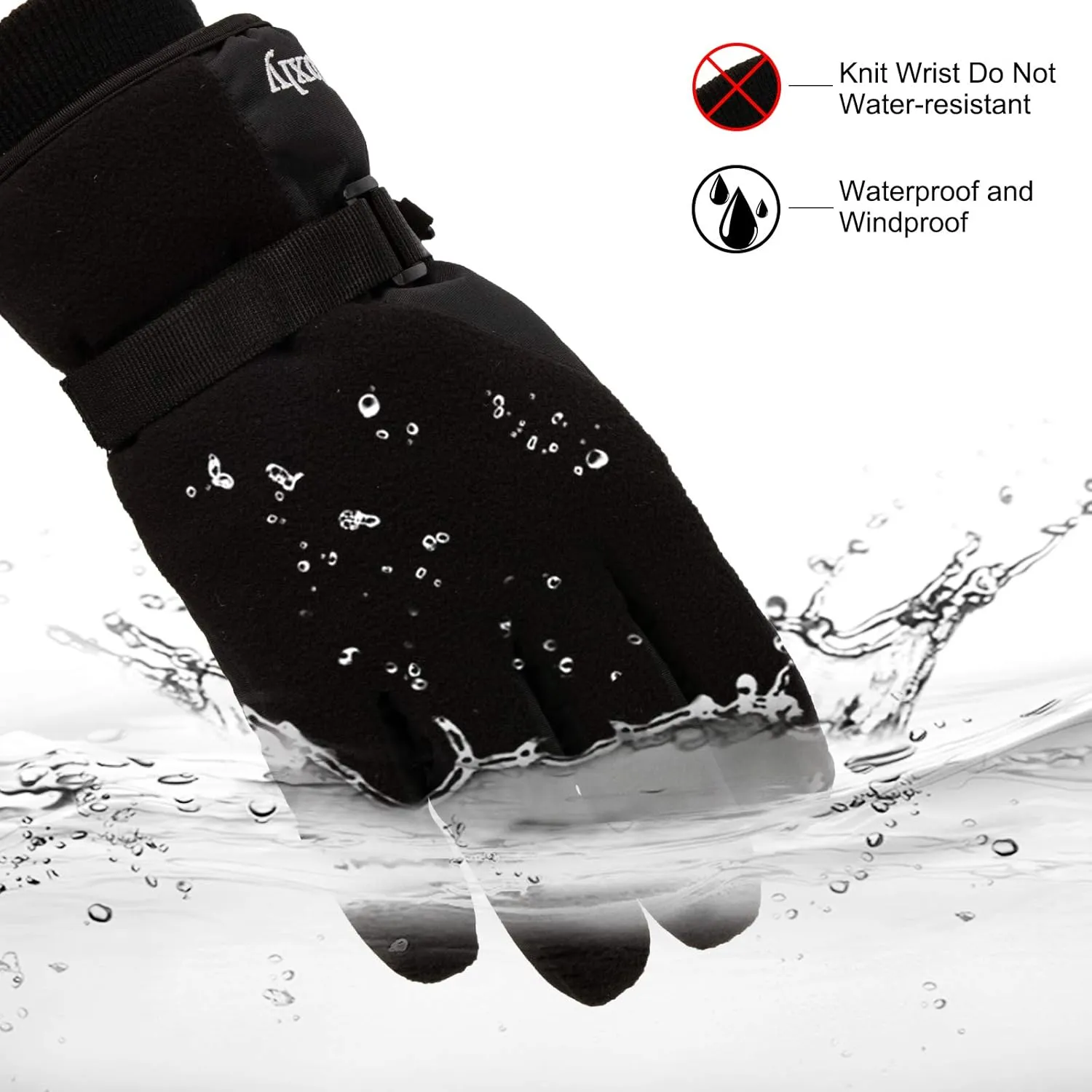 Winter Gloves Waterproof Windproof 3M Insulated Gloves 3 Fingers Dual-layer Touchscreen Gloves for Men and Women