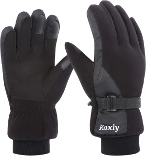 Winter Gloves Waterproof Windproof 3M Insulated Gloves 3 Fingers Dual-layer Touchscreen Gloves for Men and Women