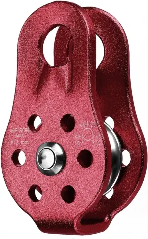 Wire Rope Hanging Wire Towing Wheel 20KN Aluminum Alloy Fixed Rope Climbing Pulley Outdoor Camping Hiking Escape Rescue Tool Pulley Block (Color : Red)