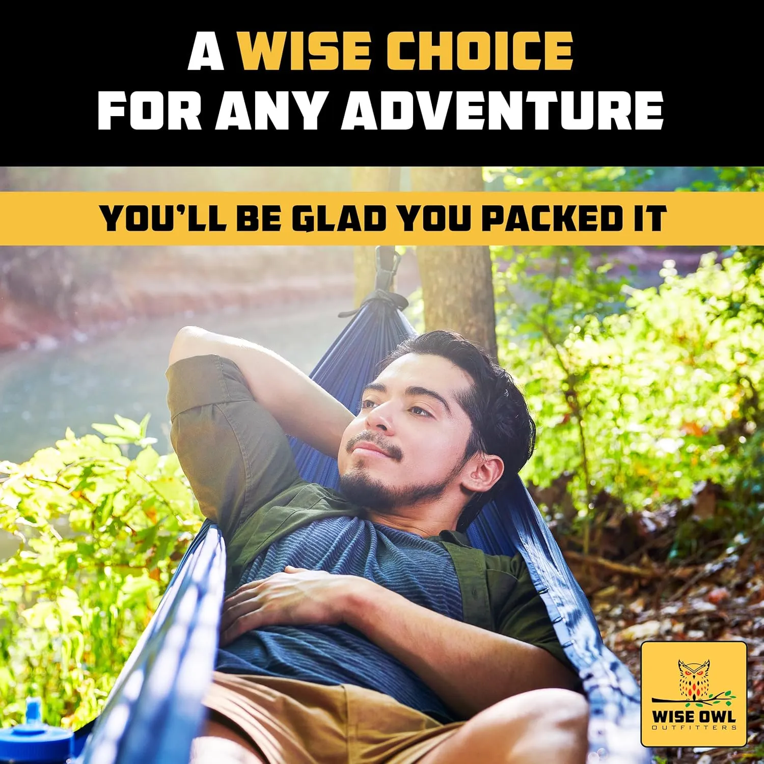 Wise Owl Outfitters Hammock for Camping Hammocks Gear for The Outdoors Backpacking Survival or Travel - Portable Lightweight Parachute Nylon - Up to 500lbs