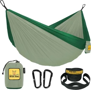 Wise Owl Outfitters Hammock for Camping Hammocks Gear for The Outdoors Backpacking Survival or Travel - Portable Lightweight Parachute Nylon - Up to 500lbs
