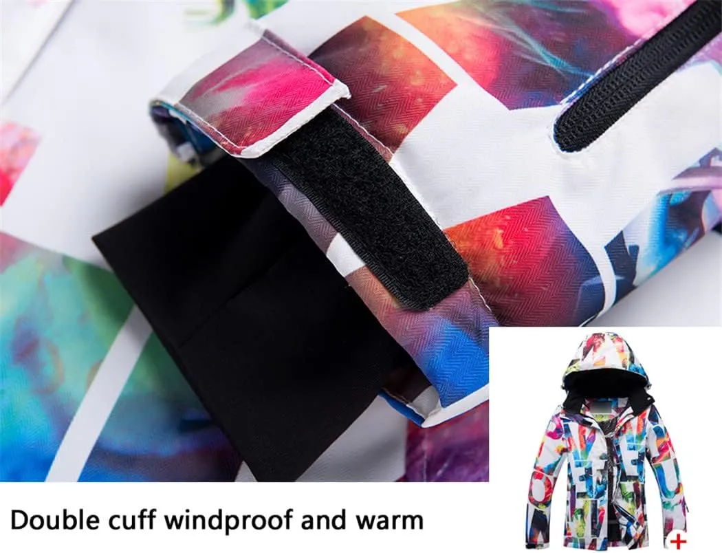 Women Outdoor Thick Warm Ski Suit Waterproof Windproof Skiing and Snowboarding Jacket Pants Set Snow Wear