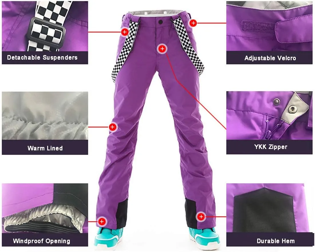 Women Snowboard Suit Waterproof Windproof Ski Jacket and Pant