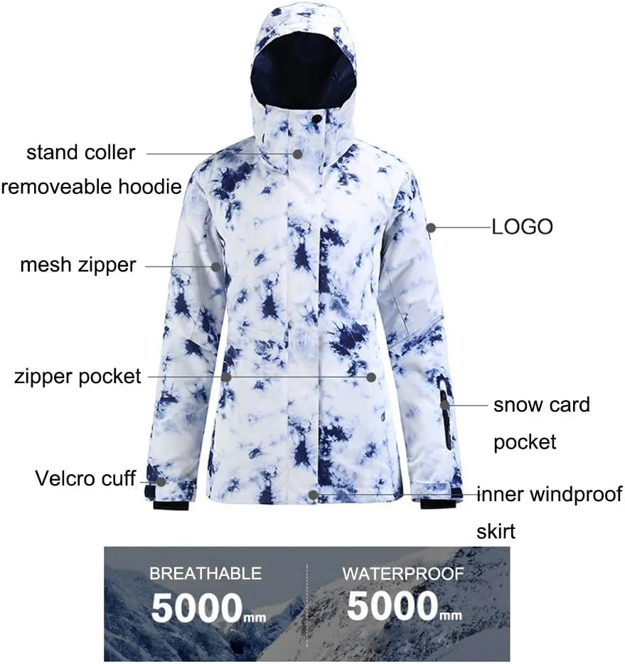 Women's Ski Snowboard Jackets Pants Set Windproof Waterproof Snow Jacket Ski Suits Rain Jacket