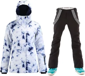 Women's Ski Snowboard Jackets Pants Set Windproof Waterproof Snow Jacket Ski Suits Rain Jacket